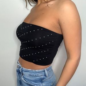 PINK rhinestone tube top